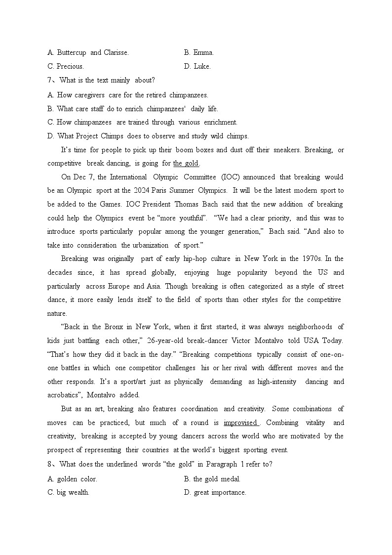 福建省福州第三中学2022-2023学年高一上学期期中检测英语试题(含答案)03