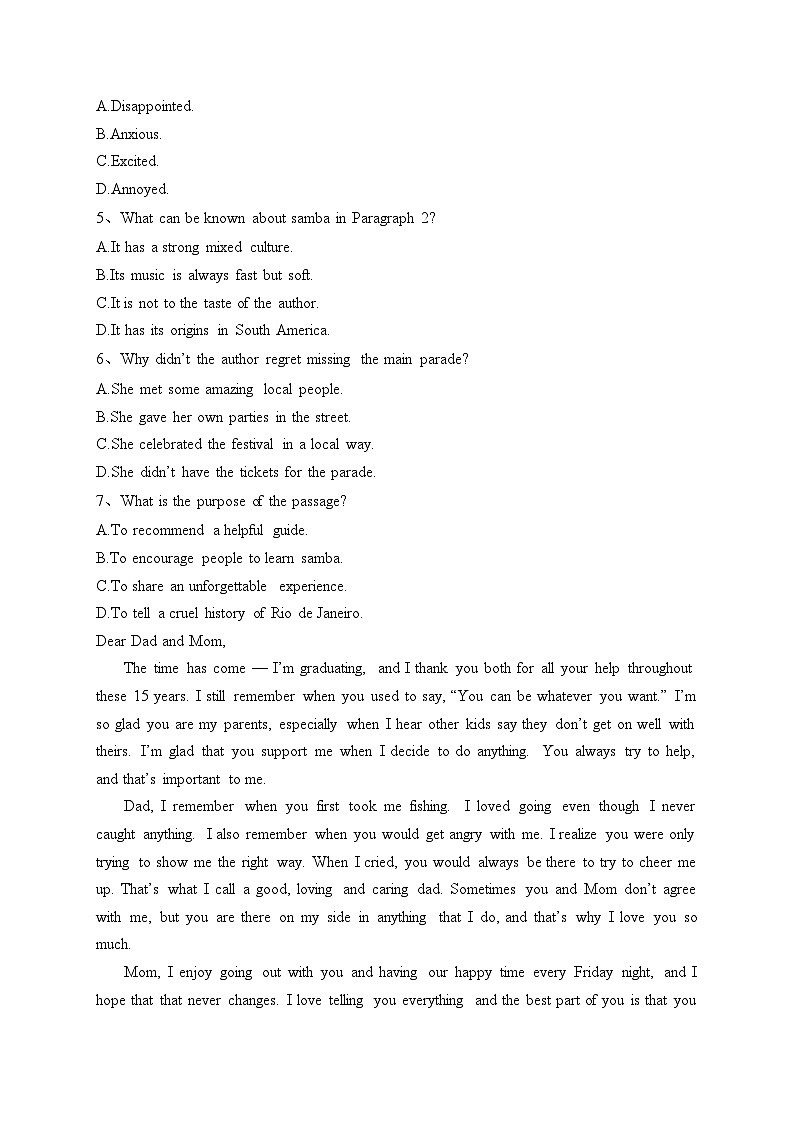 内蒙古科尔沁左翼中旗实验高级中学2022-2023学年高一上学期期中考试英语试卷(含答案)第3页