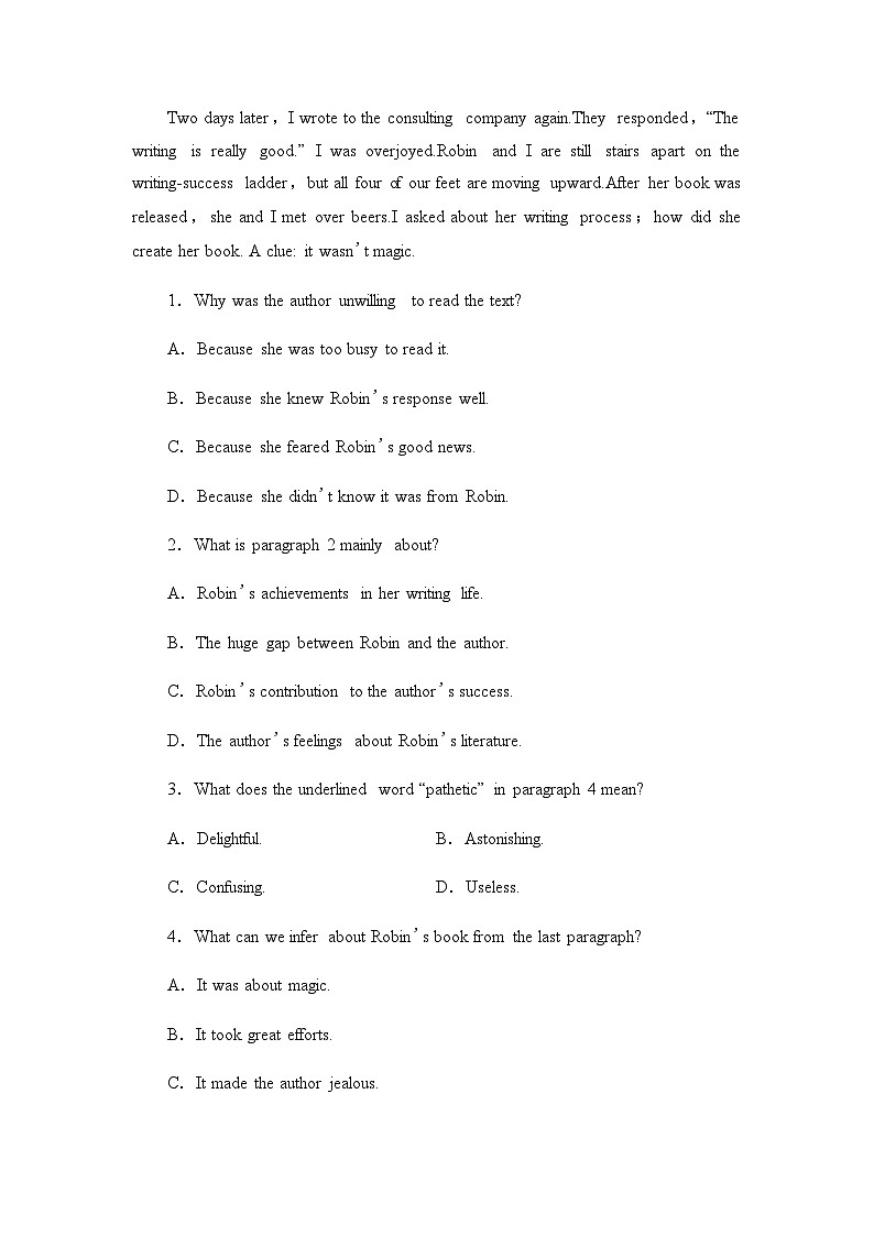 人教版高考英语一轮复习课时分层作业16必修第三册 UNIT 5 THE VALUE OF MONEY含答案02