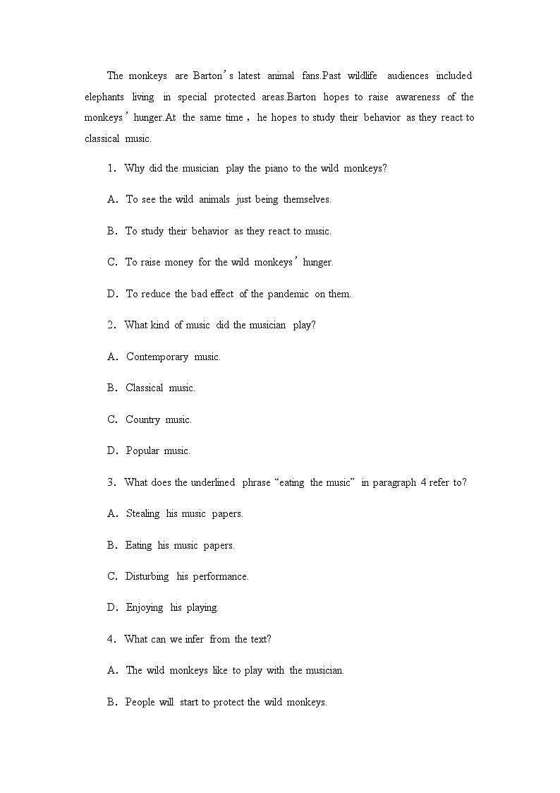 人教版高考英语一轮复习课时分层作业30选择性必修第三册 UNIT 4 ADVERSITY AND COURAGE含答案第2页