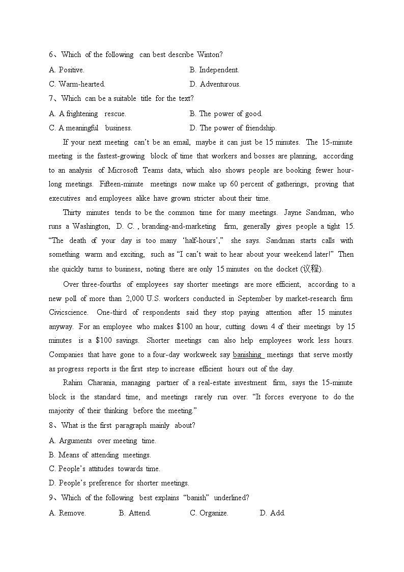 江苏省连云港市赣榆区2023-2024学年高一上学期期中学业质量监测英语试卷(含答案)03