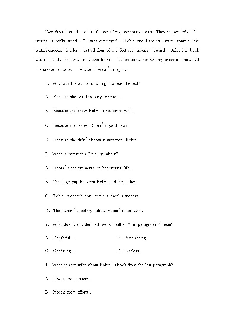 译林版高考英语一轮复习课时分层作业16第2页