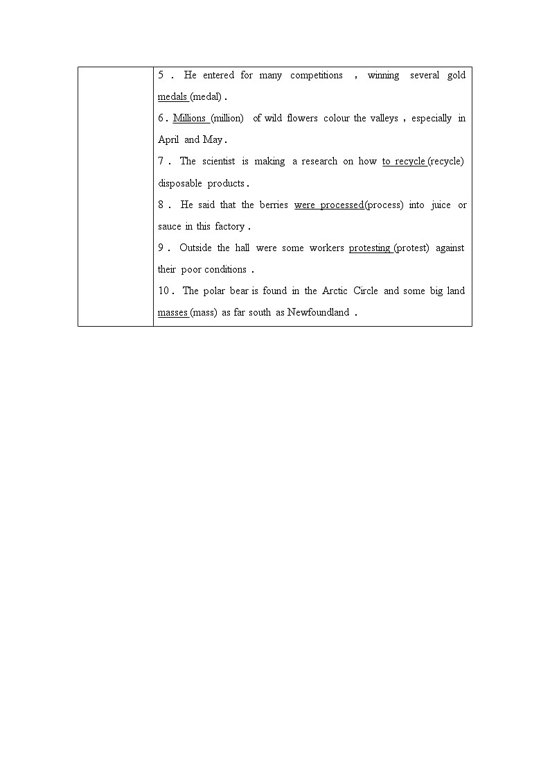 译林版高考英语一轮复习必修第3册UNIT1 Nature in the balance课时学案02