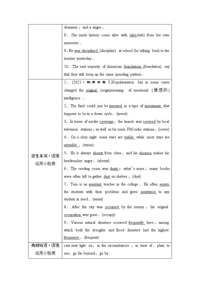 译林版高考英语一轮复习选择性必修第3册UNIT2 Out of this world课时学案第2页