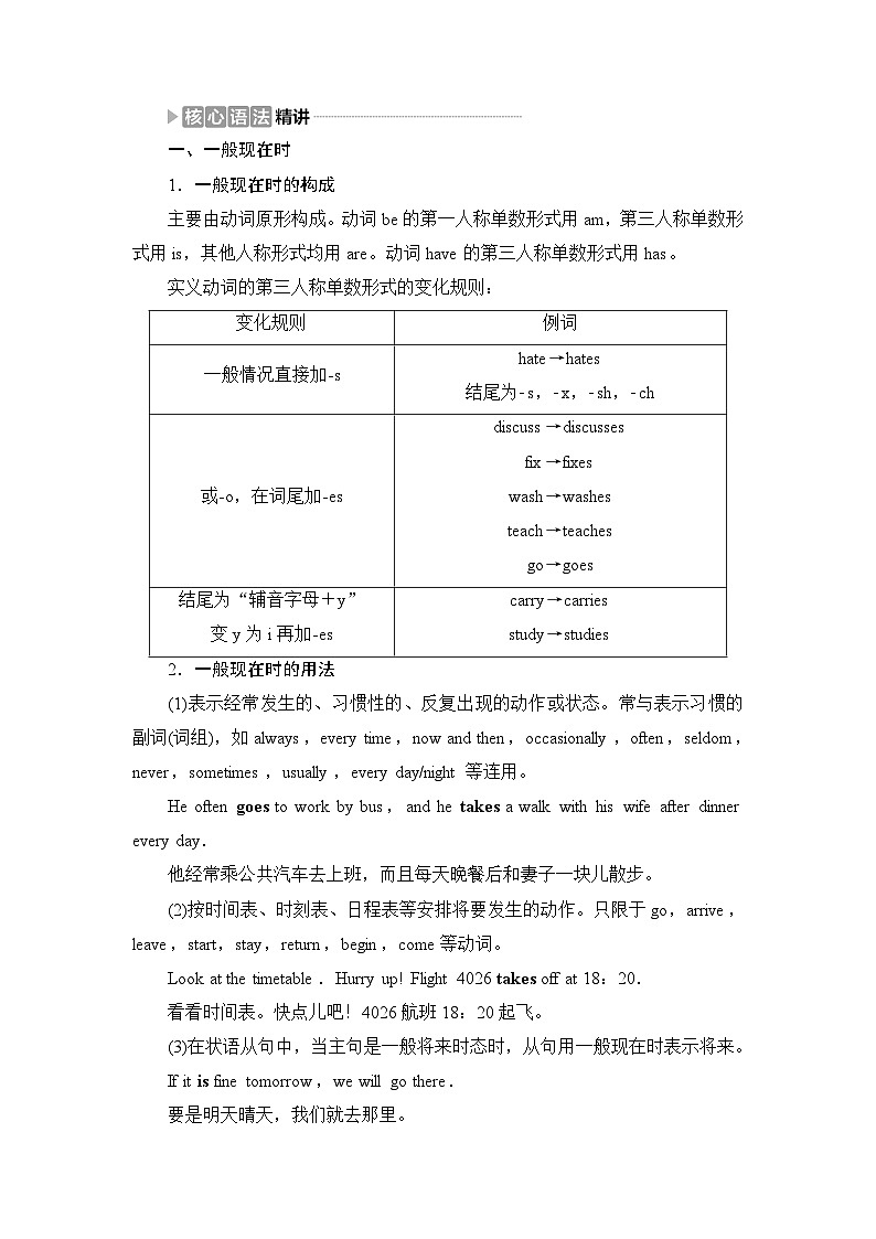 译林版高考英语一轮复习第1讲谓语动词课时学案第2页