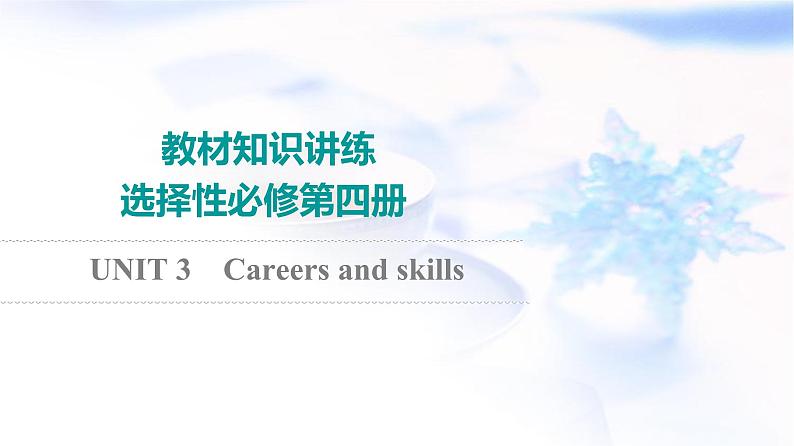 译林版高考英语一轮复习选择性必修第4册UNIT3 Careers and skills课件01