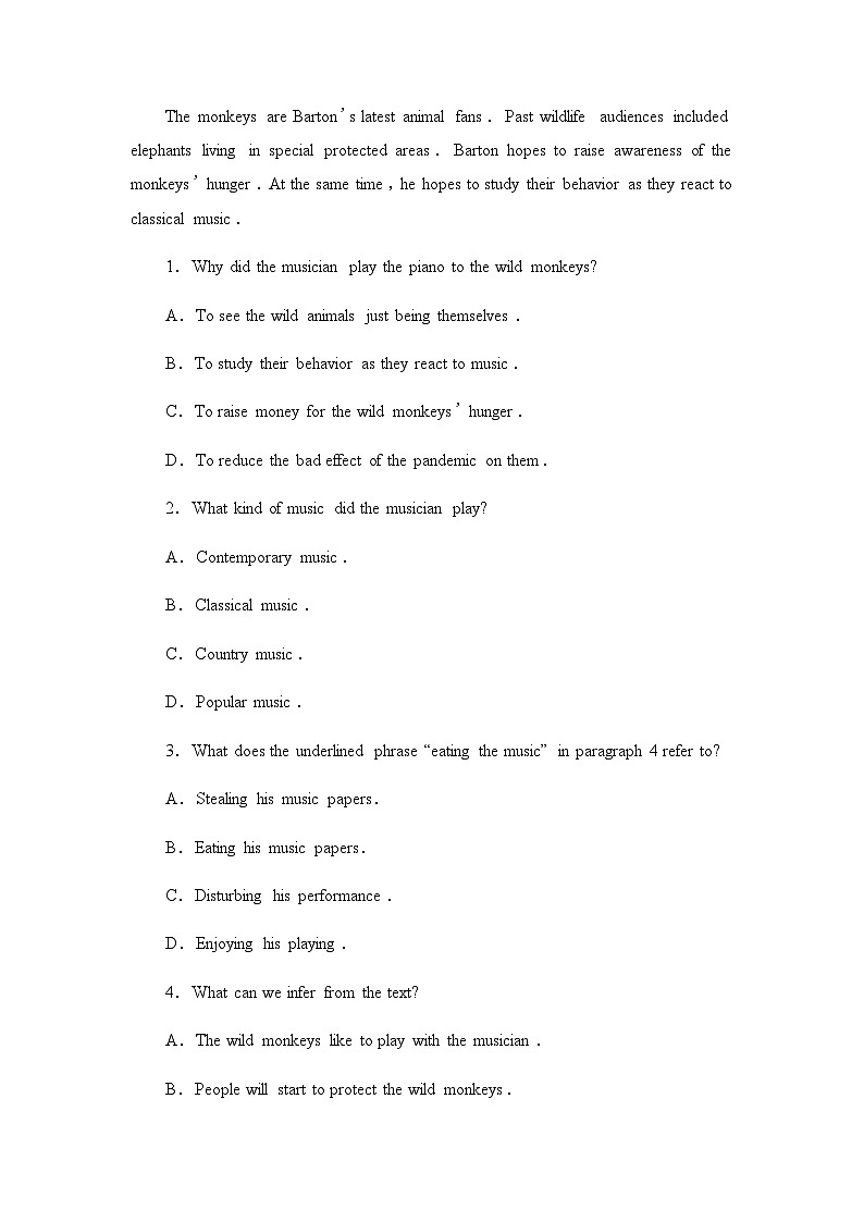 外研版高考英语一轮复习课时分层作业30 选择性必修第二册 Unit 6 Survival第2页