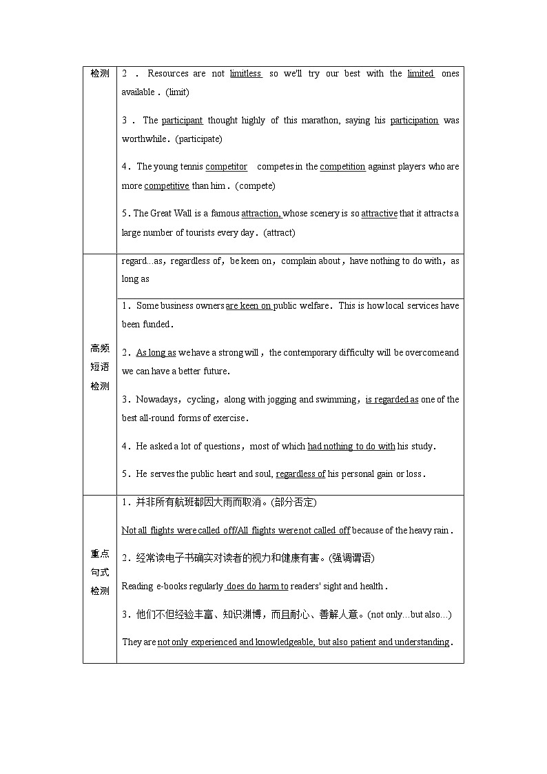 外研版高考英语一轮复习必修第2册Unit2 Let's celebrate！课时学案02