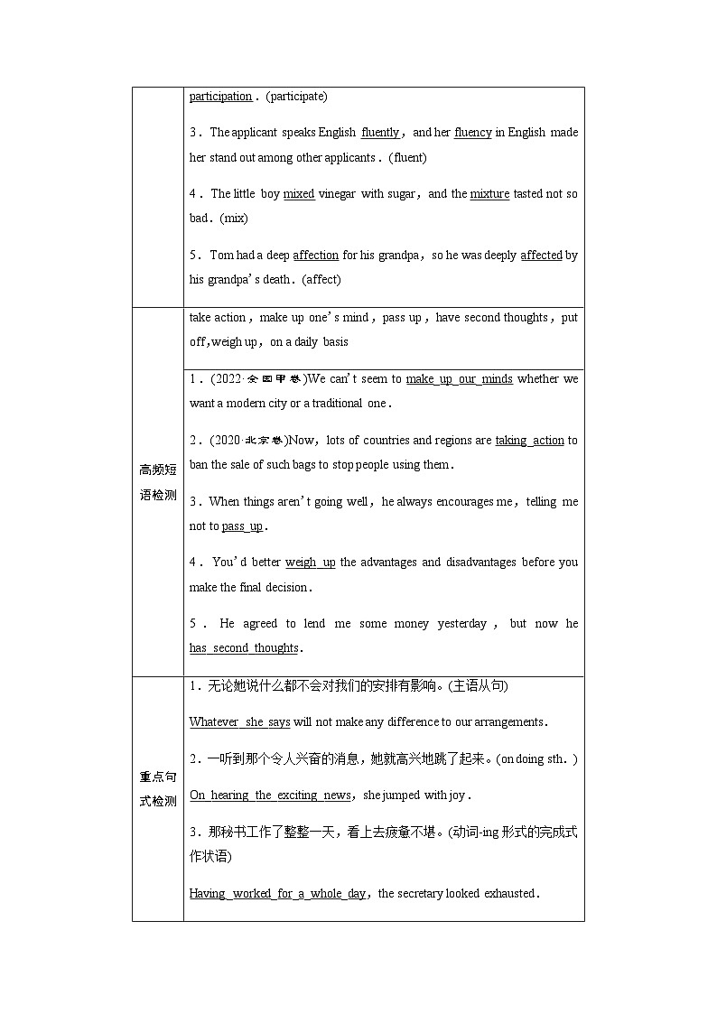外研版高考英语一轮复习选择性必修第4册Unit1 Looking forwards课时学案02