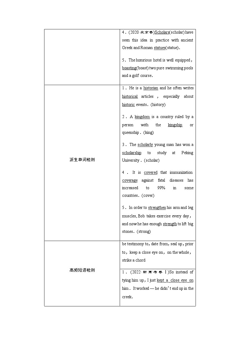 外研版高考英语一轮复习选择性必修第4册Unit3 The world meets China课时学案02