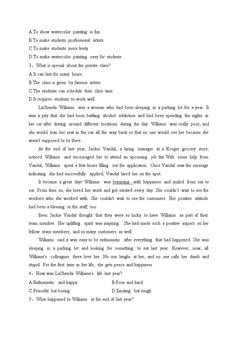 稷山县稷山中学2023-2024学年高二上学期11月月考英语试卷(含答案)02