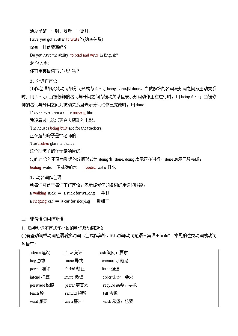 【学考复习】（新教材专用）2024年高中英语学业水平考试 专题讲解 专题07 非谓语动词- 讲义02