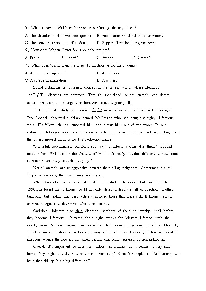 重庆市万州第二高级中学2023-2024学年高二上学期期中英语试卷(含答案)03
