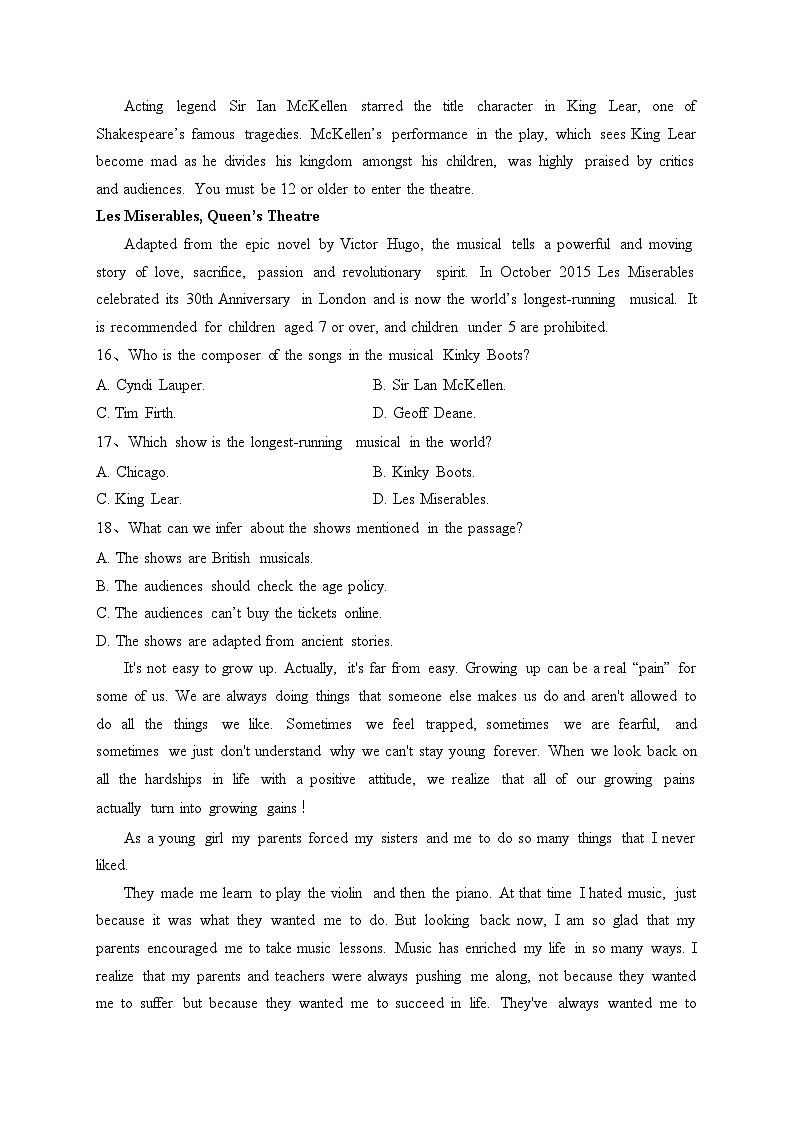 深圳外国语学校2023-2024学年高一上学期期中考试英语试卷(含答案)03