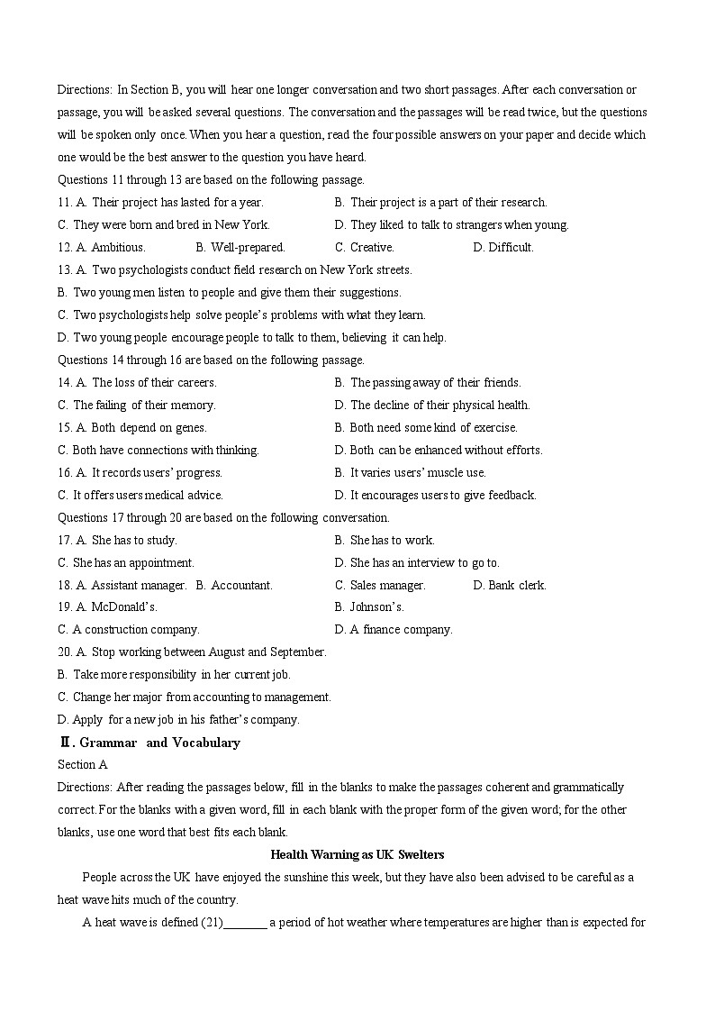 68，上海市行知中学2023-2024学年高一上学期第二次月考英语试题(无答案)02