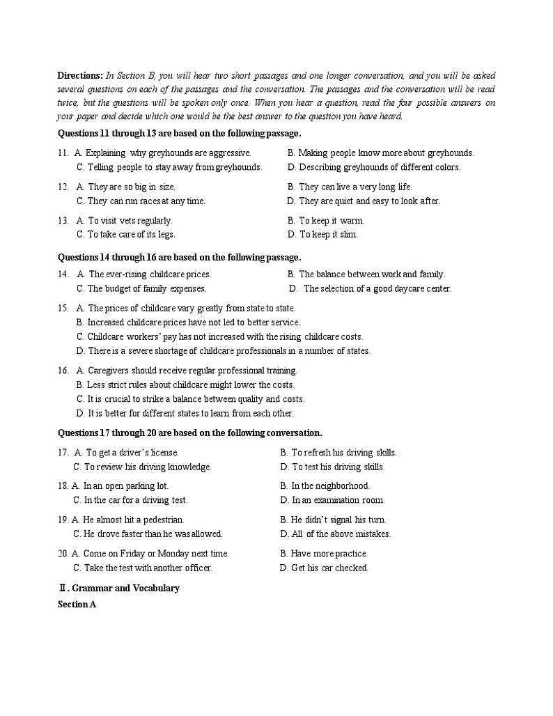 70，2024届上海市长宁区高三上学期一模英语试题第2页