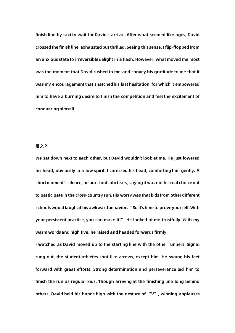 高中英语考试读后续写范文33篇第3页