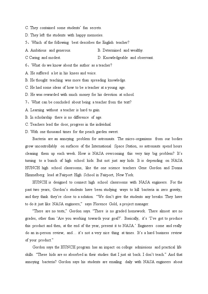 福建省福州第一中学2023-2024学年高二上学期第一学段（期中）考试英语试卷(含答案)03