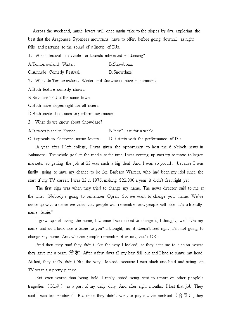 湖北省沙市中学2022-2023学年高一上学期第二次月考英语试(含答案)第2页