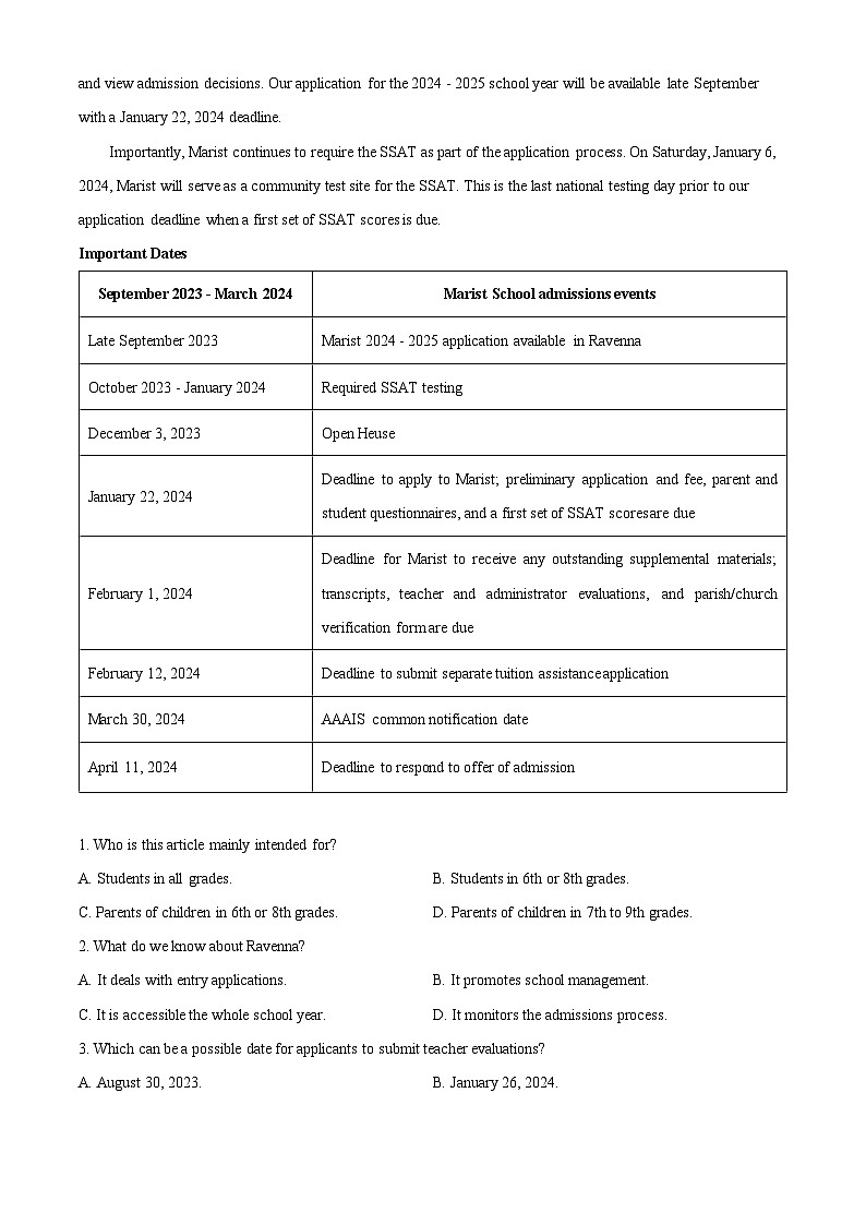 黑龙江省双鸭山市第三十一中学2023-2024学年高三上学期12月期中英语试题（解析版）第3页