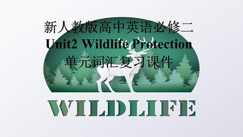 新人教版高中英语必修二Unit2Wildlife Protection单元词汇复习课件01