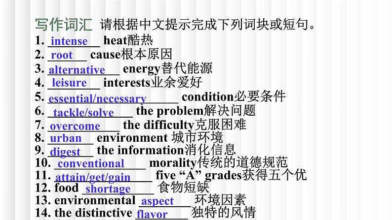 新人教版高中英语选择性必修一Unit5Working the land单元词汇复习课件第2页