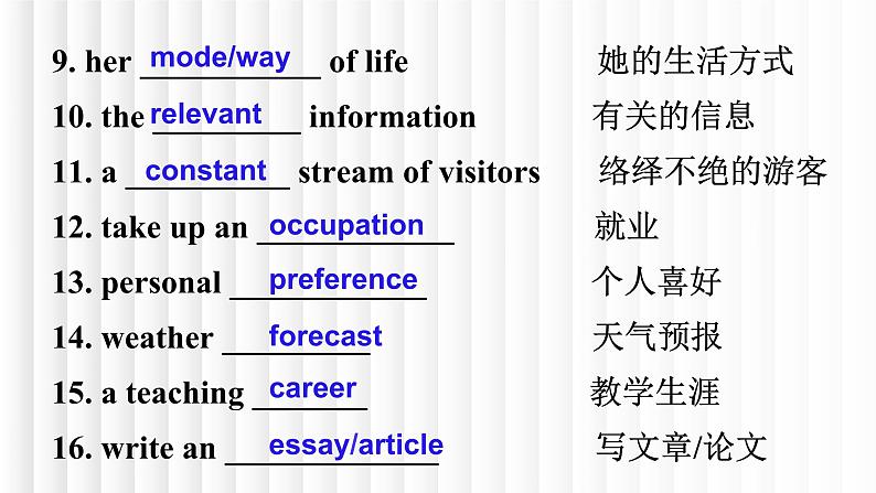 新人教版高中英语选择性必修一Unit2Looking into the future单元词汇复习课件第3页