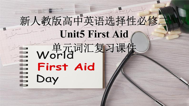 新人教高中英语选择性必修二unit5First Aid单元词汇复习课件第1页