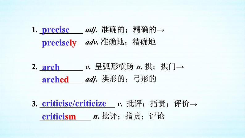新人教高中英语选择性必修三Unit1Art单元词汇复习课件06