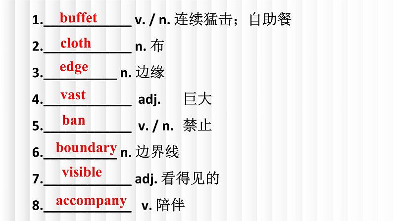 新人教高中英语选择性必修一Unit3Fascinating Parks单元词汇复习课件第2页