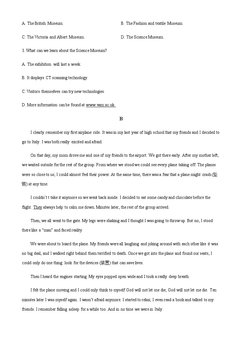 新疆阿克苏市实验中学2022-2023学年高一下学期第二次月考英语试题（原卷版）第3页