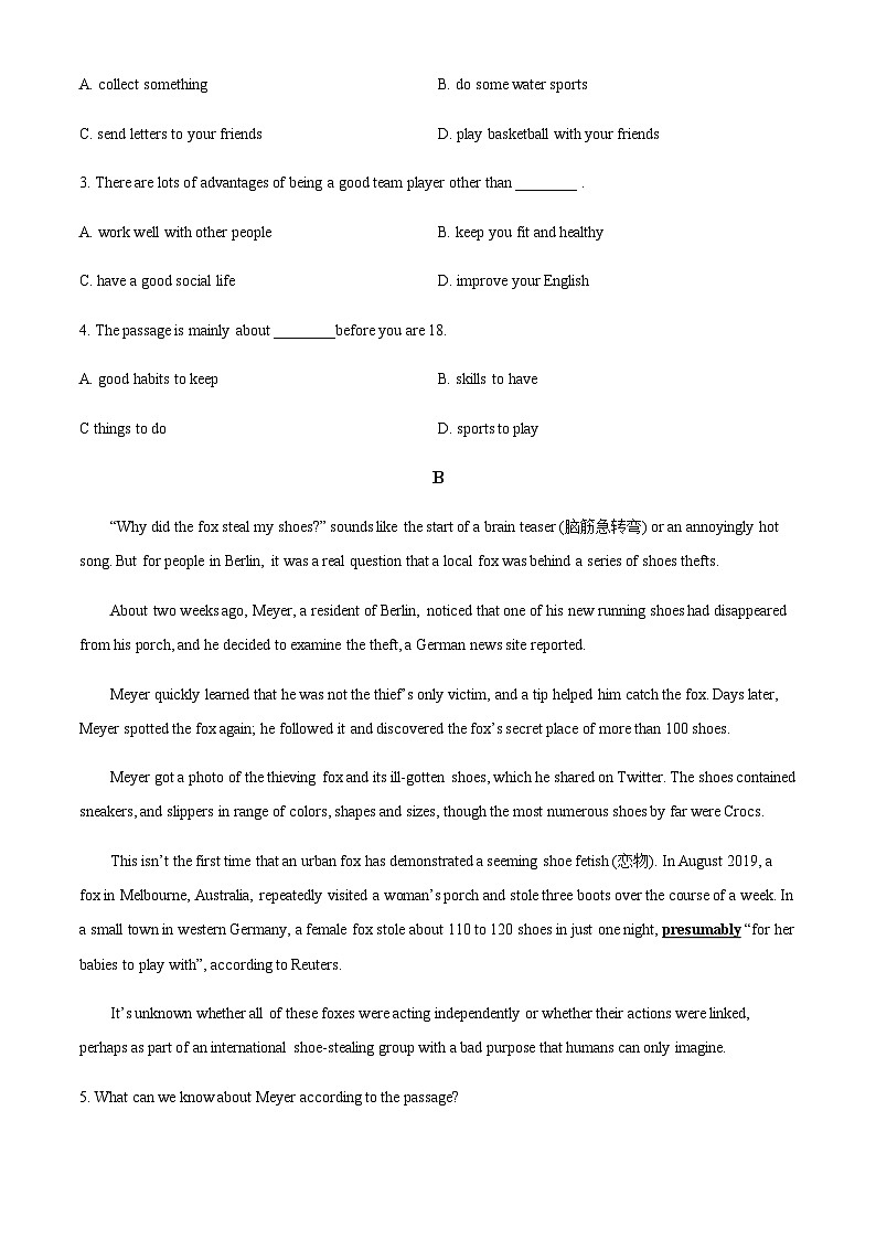 2022-2023学年辽宁省阜新市第二高级中学高一下学期期末英语试卷含答案02