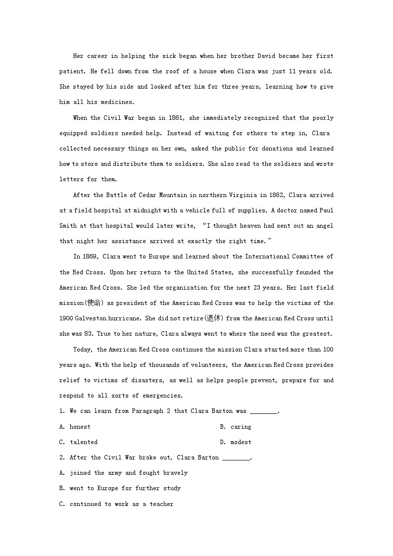 2020-2021年湖北省荆州市石首市高一英语上学期期中试卷及答案03