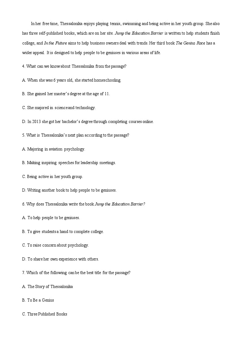 精品解析：广东省汕头市潮阳一中明光学校2023-2024学年高一上学期10月月考英语试题（原卷版）第3页