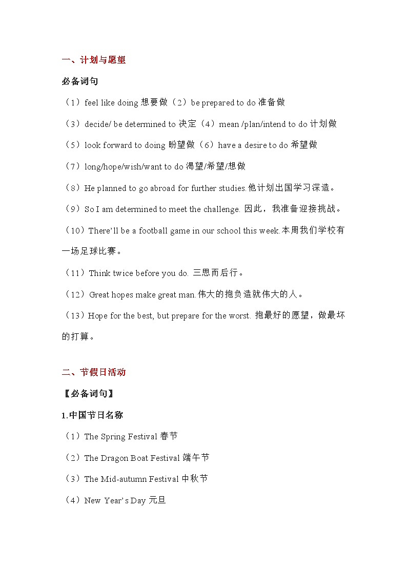 高中英语话题写作必备词汇分类总结第1页