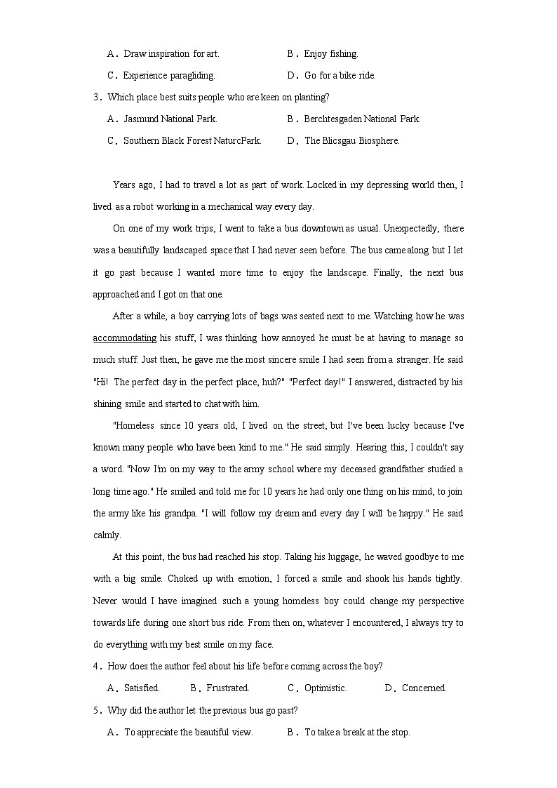 山东省实验中学2022-2023学年高二下学期期中考试英语试题02