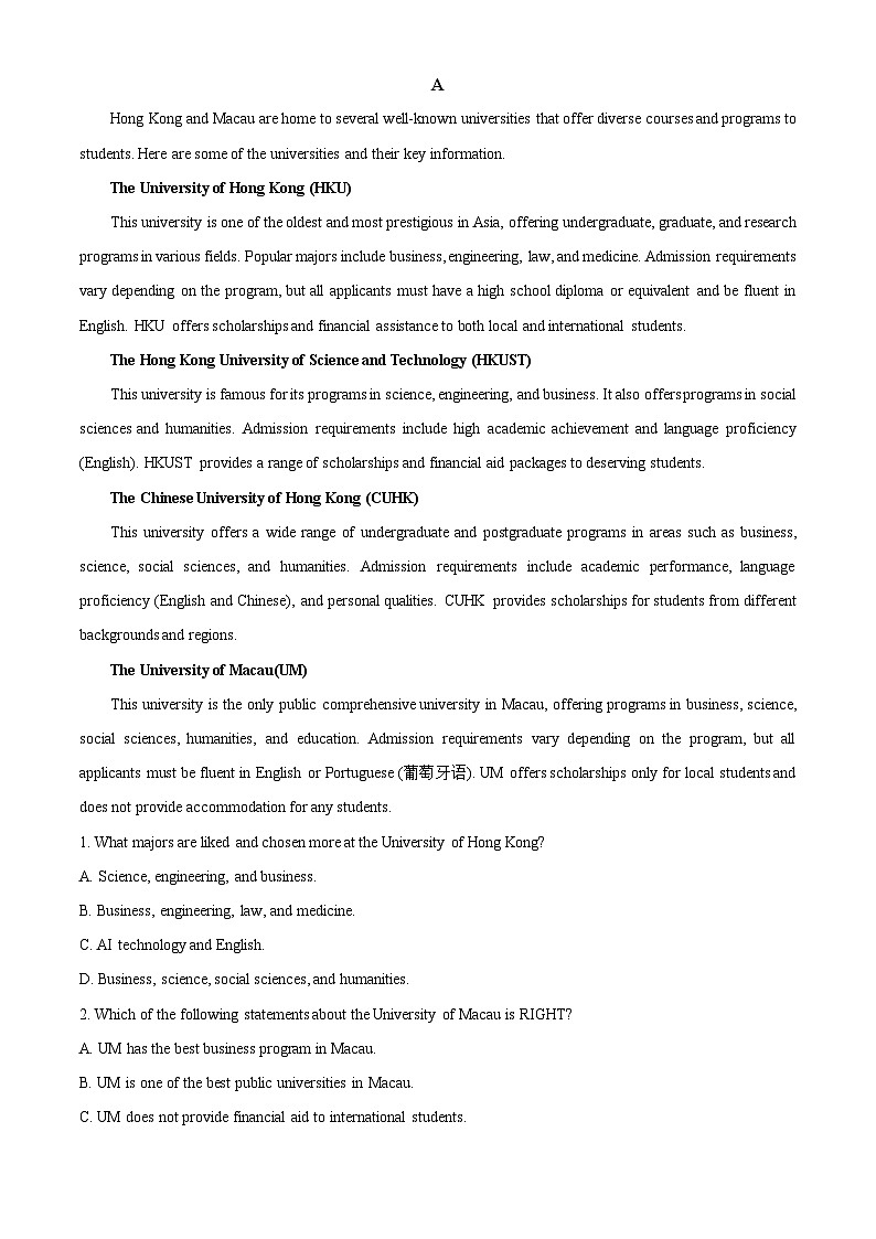 四川省南充市南充高级中学2023-2024学年高二上学期12月月考英语试题（Word版附解析）03