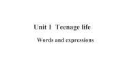 高中人教版 (2019)Unit 1 Teenage life课堂教学课件ppt