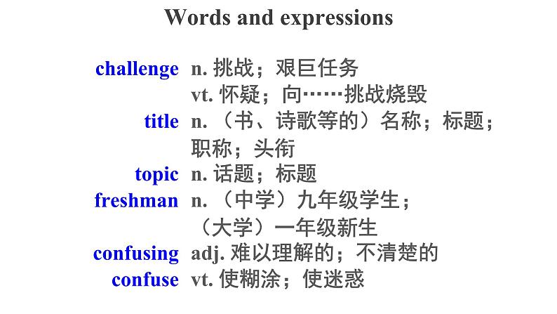 Unit 1 Words and Expressions精品课件04