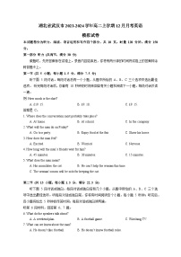 湖北省武汉市2023-2024学年高二上学期12月月考英语模拟试卷（含答案）