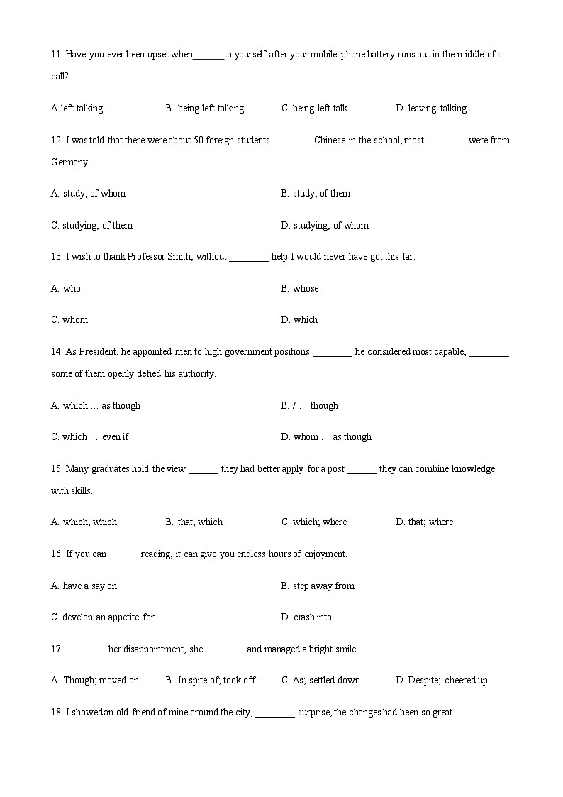 2023-2024学年广东省深圳市翠园中学高二上学期期中考试英语试题含答案03