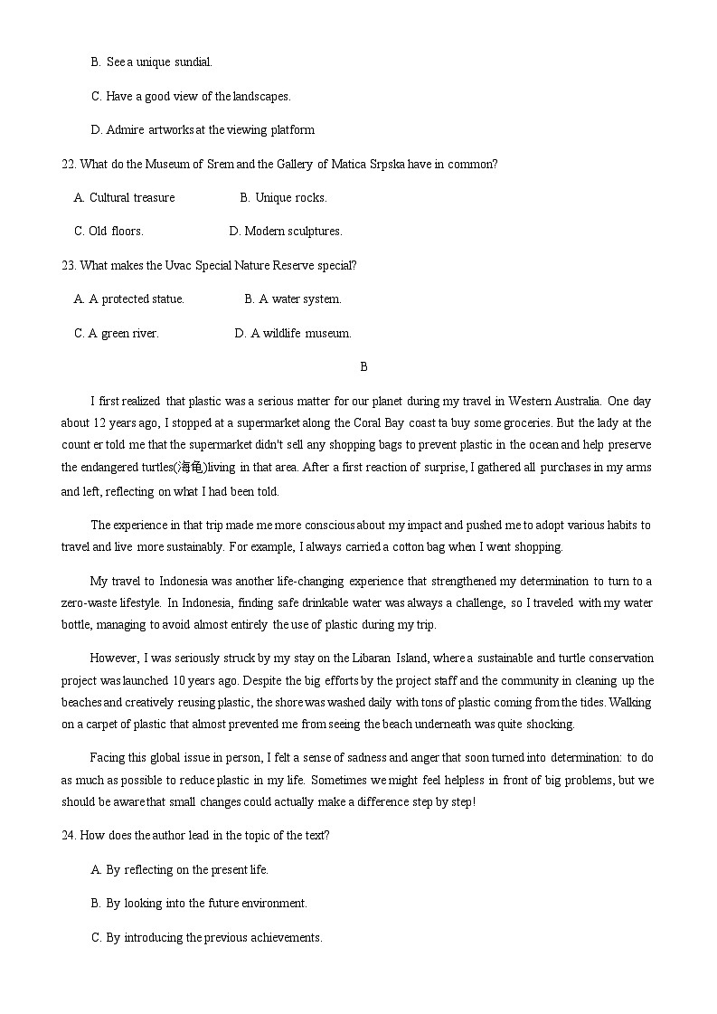 2023-2024学年山东省济宁市任城区高二上学期期中考试英语试卷含答案02