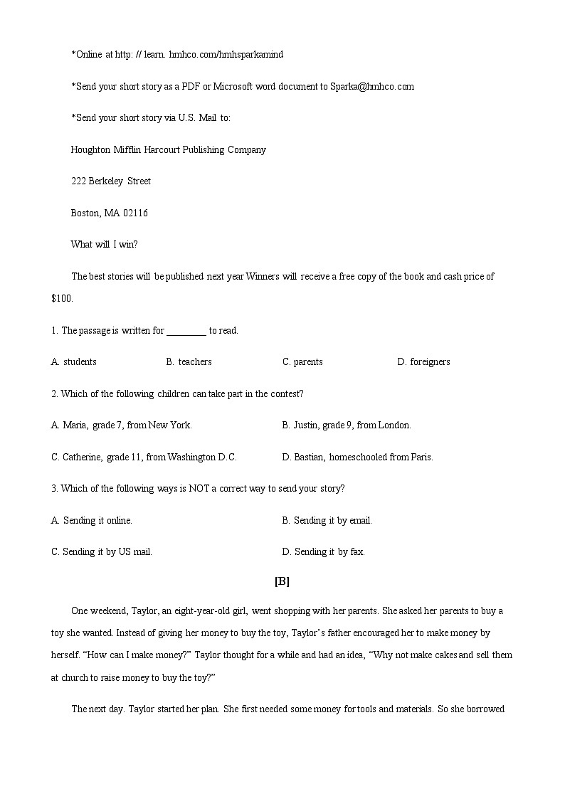 广东省佛山广州外国语学校附属学校高二上学期9月月考英语试题（原卷版）第3页