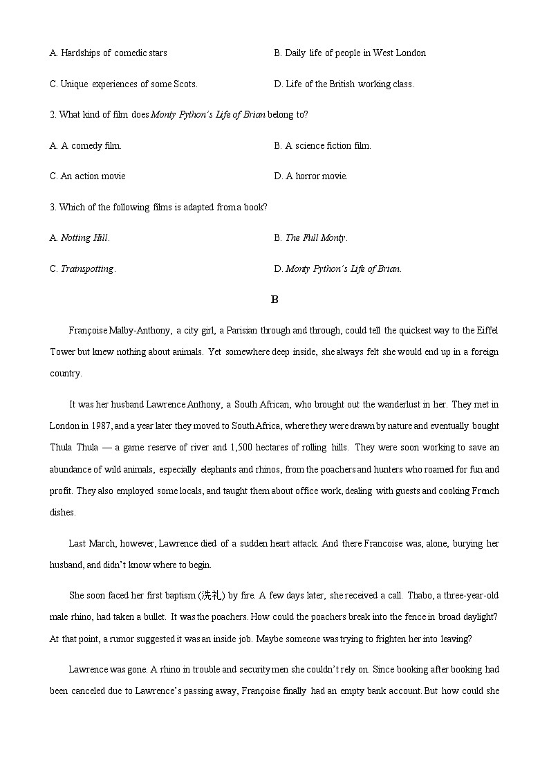 2023-2024学年河南省南阳市第一中学校高三上学期第二次月考英语试题含答案02