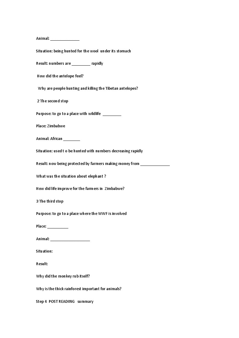 人教版必修2Unit  4   Wildlife Protection Reading     How Daisy Learned to Help Wildlife教案02