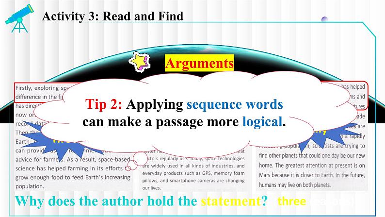 新人教版高中英语必修三Unit4Space Exploration-Reading for Writing课件08