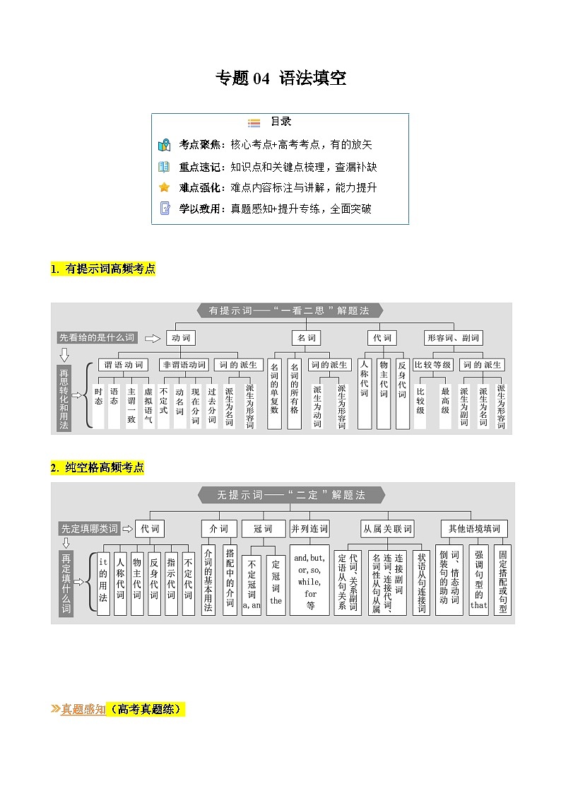 【寒假作业】人教版2019 高中英语 高二寒假巩固提升训练 专题04 语法填空（知识讲解 名校新题练）-练习.zip01