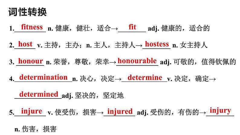 人教版 (2019) 高中英语必修一Unit3 Sports and Fitness Words and Expressions 词汇用法课件02