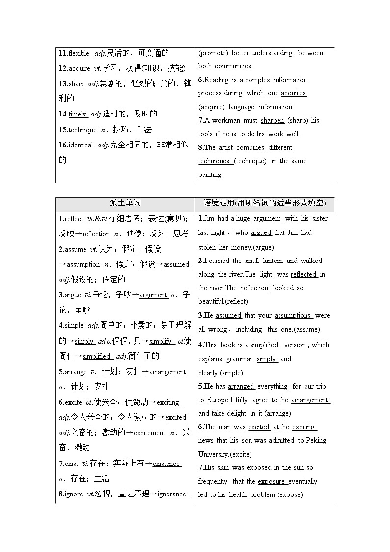 北师大版高考英语一轮复习必修第3册UNIT9 LEARNING课时学案第2页