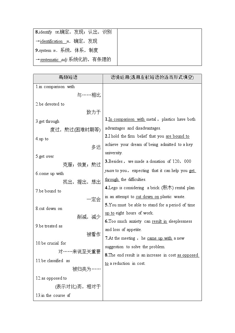 北师大版高考英语一轮复习选择性必修第3册UNIT9 HUMAN BIOLOGY课时学案第3页